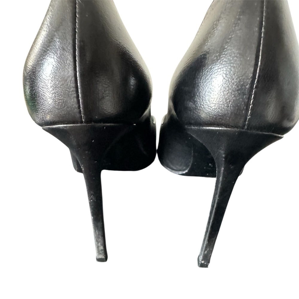 Saint Laurent Paris Black Leather Pointed Toe Pumps | Size 38 | Classic Stiletto - Picture 3 of 6